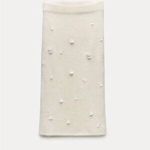 Elegant Cream Skirt with Alpaga wool